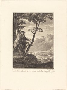 De natuur toonde ons al haar pracht door Jean Baptiste Blaise Simonet after Jean Michel Moreau