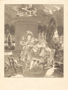 De avond van de Thuileries door Jean Baptiste Blaise Simonet after Pierre Antoine Baudouin