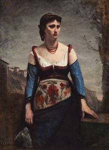 Agostina door Jean Baptiste Camille Corot