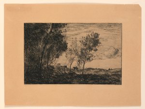 In de Duinen: Souvenir van het Bos bij de Hauge door Jean Baptiste Camille Corot
