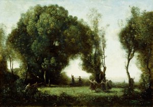 Danse des Nymphes door Jean Baptiste Camille Corot