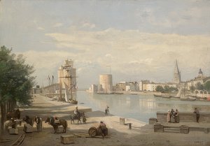 De haven van La Rochelle. 1851 door Jean Baptiste Camille Corot