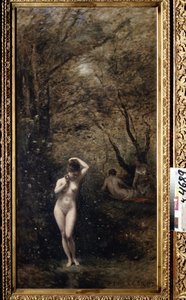 Diana in bad door Jean Baptiste Camille Corot