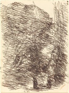 Dromer onder hoge bomen Le Reveur sous les grands arbres, 1874