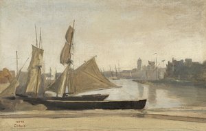 Dunkerque, Vissersboten vastgebonden aan de Kade, c.1830