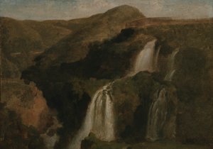 Watervallen van Tivoli door Jean Baptiste Camille Corot