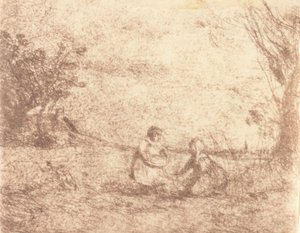 Boerenkinderen door Jean Baptiste Camille Corot