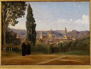 Florence, uitzicht vanaf de Boboli-tuinen - Florence, gezien ... door Jean Baptiste Camille Corot