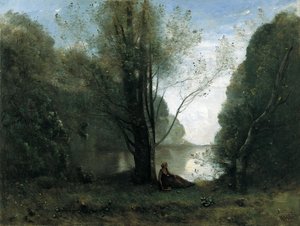 Frans: Solitude. Souvenir uit Vigen, Limousin. Eenzaamheid. Herinnering aan Vigen, Limousin door Jean Baptiste Camille Corot