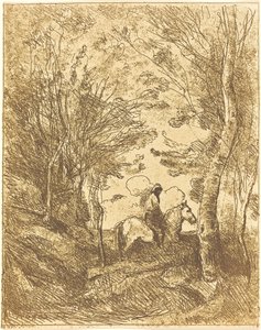 Ruiter in het bos, grote plaat (Le Grand Cavalier sous bois)