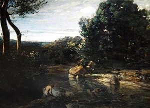 Impressie van Italië, of Italiaans landschap door Jean Baptiste Camille Corot