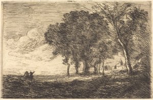 Italiaans landschap door Jean Baptiste Camille Corot