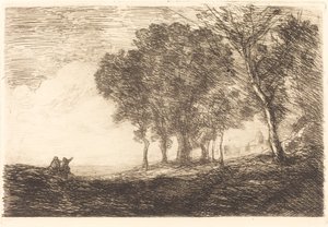 Italiaans landschap door Jean Baptiste Camille Corot