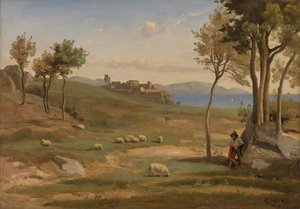 Italiaans landschap door Jean Baptiste Camille Corot