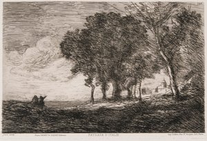 Italiaans landschap door Jean Baptiste Camille Corot