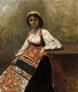 Italiaanse Vrouw La Morieri, ca. 1872 door Jean Baptiste Camille Corot