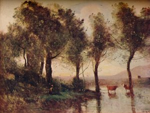 LEtang, De vijvers door Jean Baptiste Camille Corot