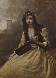 La Zingara, c.1865 door Jean Baptiste Camille Corot