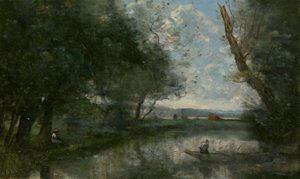 Landschap door Jean Baptiste Camille Corot