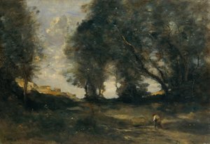Landschap, ca. 1860 (olieverf op doek) door Jean Baptiste Camille Corot