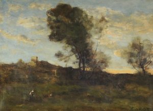 Laatste zonnestralen, c.1870 door Jean Baptiste Camille Corot