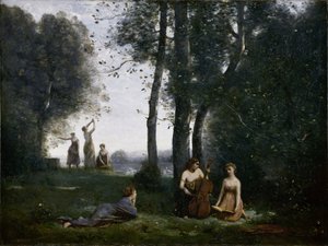 Le Concert Champêtre door Jean Baptiste Camille Corot