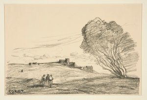 Het Buitenfort door Jean Baptiste Camille Corot