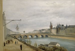 Le Pont au Change, gezien vanaf de Quai de Gesvres door Jean Baptiste Camille Corot