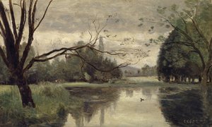 De eendenvijver, 1855-1859 door Jean Baptiste Camille Corot