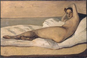 Marietta de Romeinse Odalisk door Jean Baptiste Camille Corot