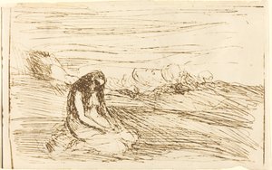 Maria Magdalena in Meditatie, 1858 door Jean Baptiste Camille Corot