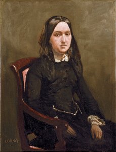 Mme Bison door Jean Baptiste Camille Corot