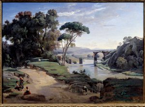 Narni-brug bij Rome door Jean Baptiste Camille Corot