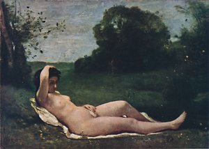 Nimf door Jean Baptiste Camille Corot