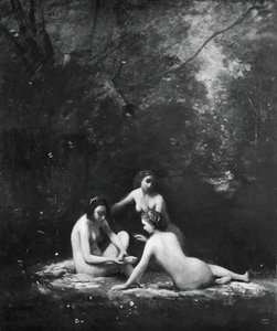 Nimfen verlaten het bad, 1843 door Jean Baptiste Camille Corot