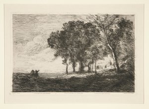 Landschap door Jean Baptiste Camille Corot