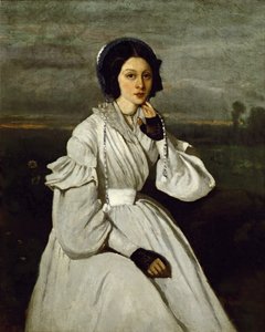 Portret van Claire Sennegon door Jean Baptiste Camille Corot