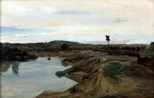 Poussins Wandelpad, De Romeinse Campagna, 1826-1828 door Jean Baptiste Camille Corot