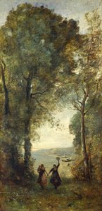 Herinnering aan het Strand van Napels, 1871-1872 door Jean Baptiste Camille Corot