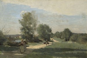 Weg langs het Water, c.1865?-70 door Jean Baptiste Camille Corot