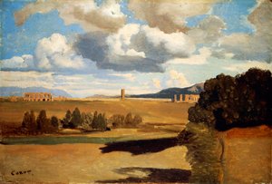 Romeinse Campagna met Claudiaanse aquaduct door Jean Baptiste Camille Corot