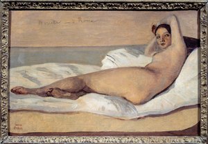Romeinse odalisk: Marietta. Schilderij door Camille Corot (1796-1875) door Jean Baptiste Camille Corot