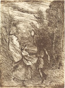 Saltarello Saltarelle, 1858 door Jean Baptiste Camille Corot