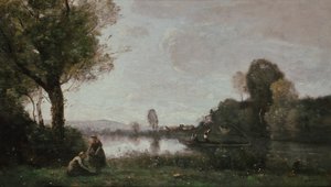 Seine Landschap bij Chatou, 1885 door Jean Baptiste Camille Corot