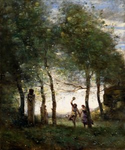 Kleine Bacchanaal, 1874 door Jean Baptiste Camille Corot