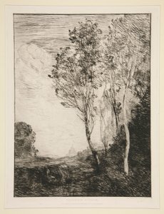 Souvenir d door Jean Baptiste Camille Corot
