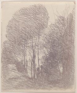 Souvenir van de Villa Pamphili door Jean Baptiste Camille Corot