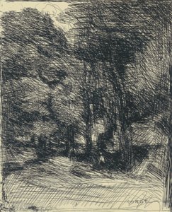 Herinnering aan Bas-Bréau door Jean Baptiste Camille Corot