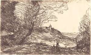 Souvenir van de Omgeving van Monaco Souvenir des environs de Monaco, 1860 door Jean Baptiste Camille Corot