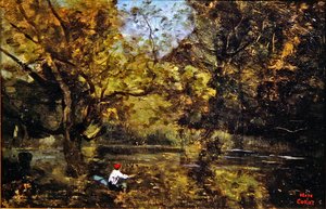 De Visser door Jean Baptiste Camille Corot